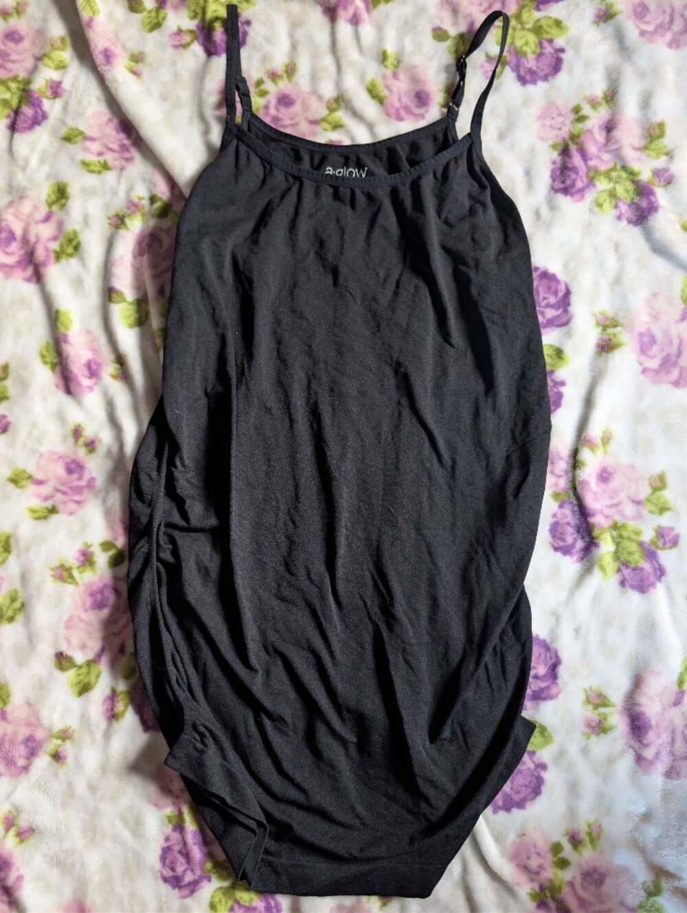 Black Women's Adjustable Strap Maternity Tank Top